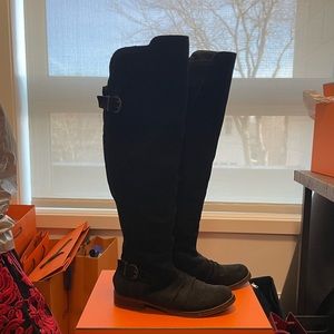Leather Over the Knee Black Boots Size 9